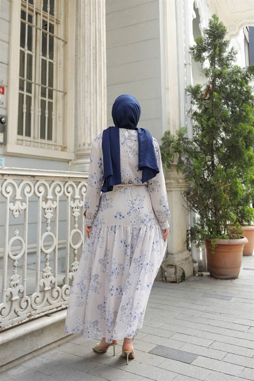 Wholesale Womens Blue Maxi Hijab Dress