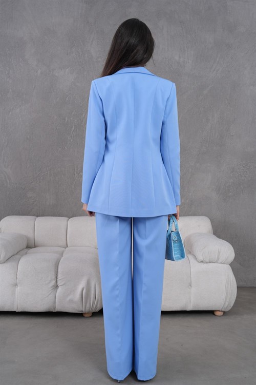 Wholesale Womens Blue Plus Size Two-Piece Suit 