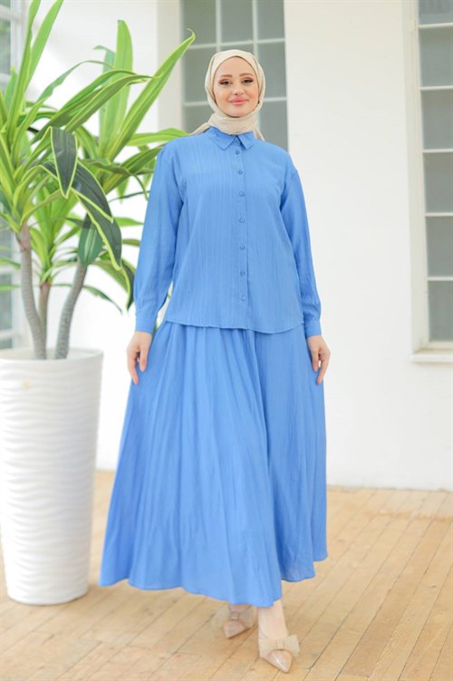 Wholesale Womens Blue Skirt Set