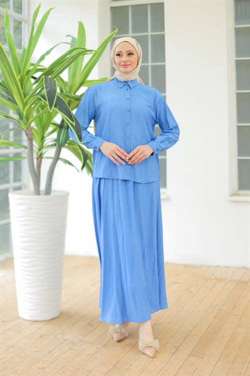 Wholesale Womens Blue Skirt Set
