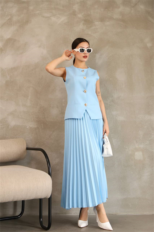 Wholesale Womens Blue Skirt Suit 