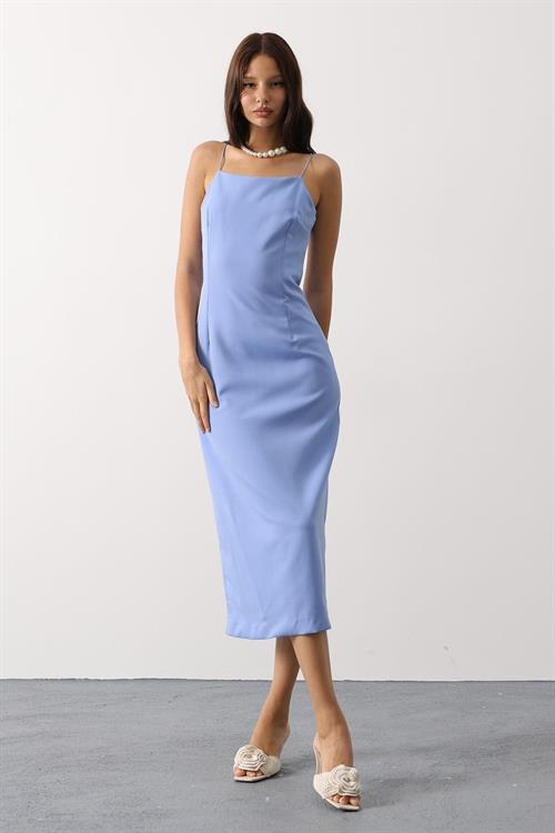 Wholesale Womens Blue Strappy Midi Dress