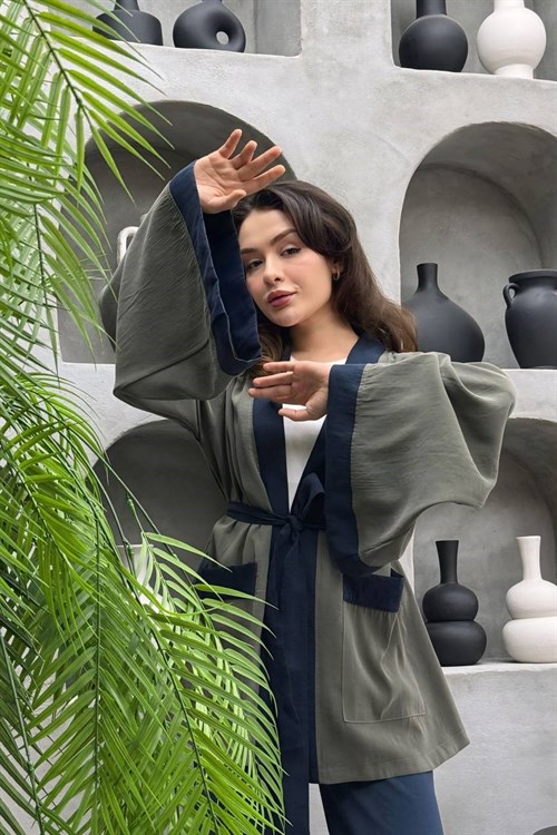 Wholesale Womens Blue Two-Piece Hijab Set