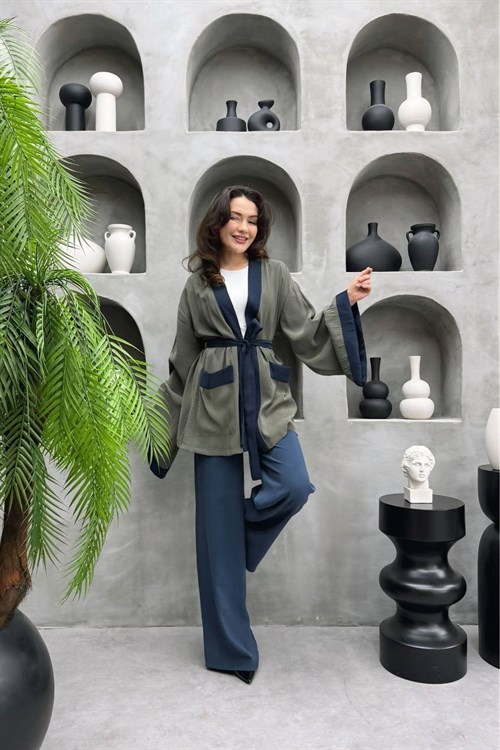 Wholesale Womens Blue Two-Piece Hijab Set