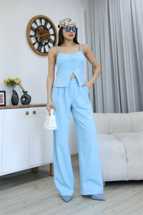 Wholesale Womens Blue Two-Piece Suit 