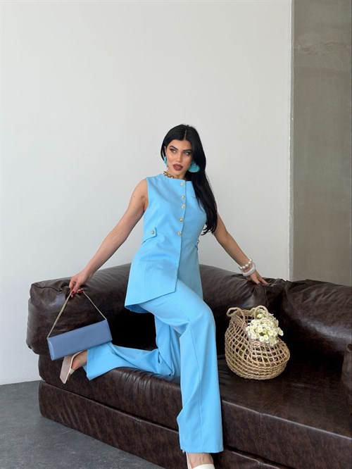 Wholesale Womens Blue Two-Piece Suit 