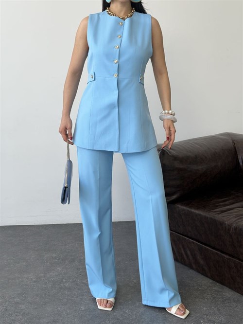 Wholesale Womens Blue Two-Piece Suit 
