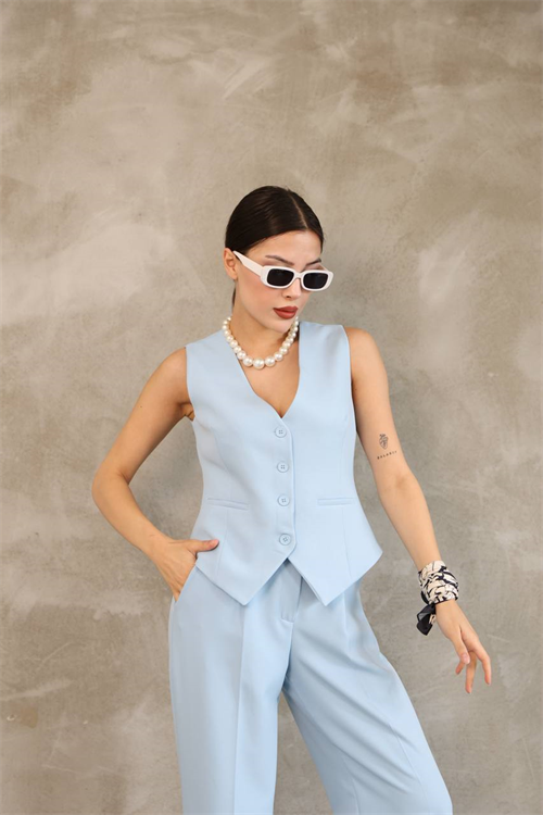 Wholesale Womens Blue Two-Piece Suit 