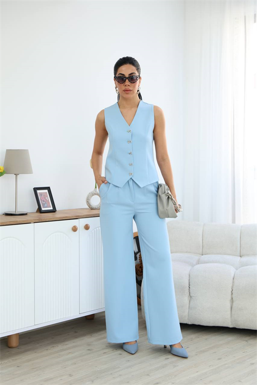 Wholesale Womens Blue Two-Piece Suit 