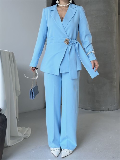 Wholesale Womens Blue Two-Piece Suit 