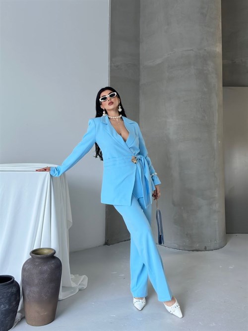 Wholesale Womens Blue Two-Piece Suit 
