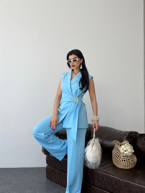 Wholesale Womens Blue Two-Piece Suit 