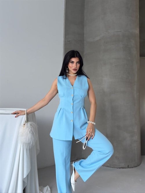Wholesale Womens Blue Two-Piece Suit 