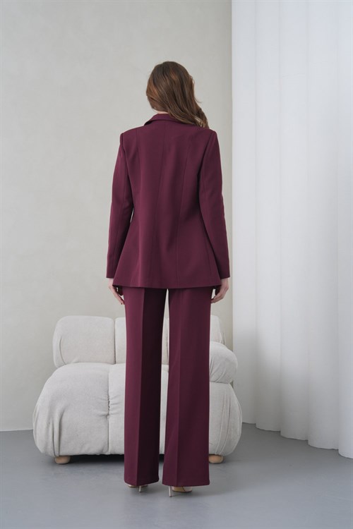 Wholesale Womens Bordeaux Plus Size Two-Piece Suit 