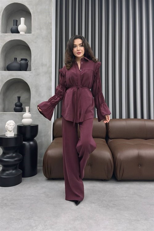 Wholesale Womens Bordeaux Two-Piece Hijab Set
