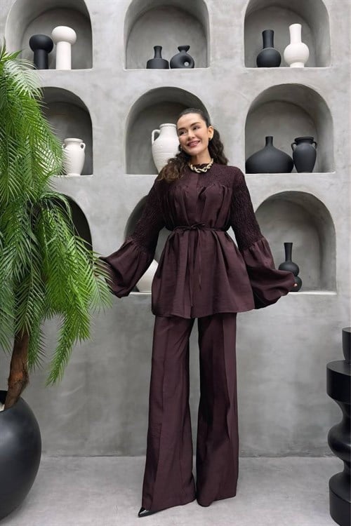 Wholesale Womens Bordeaux Two-Piece Hijab Set