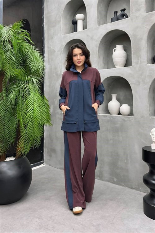 Wholesale Womens Bordeaux Two-Piece Hijab Set