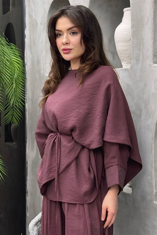 Wholesale Womens Bordeaux Two-Piece Hijab Set