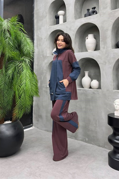Wholesale Womens Bordeaux Two-Piece Hijab Set