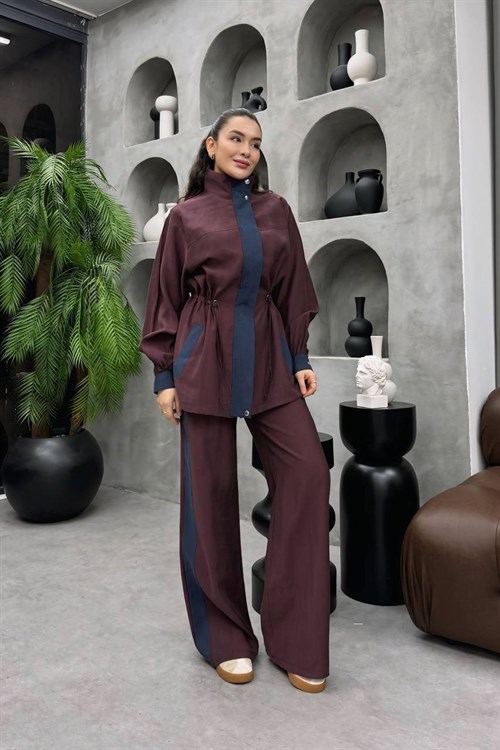 Wholesale Womens Bordeaux Two-Piece Hijab Set