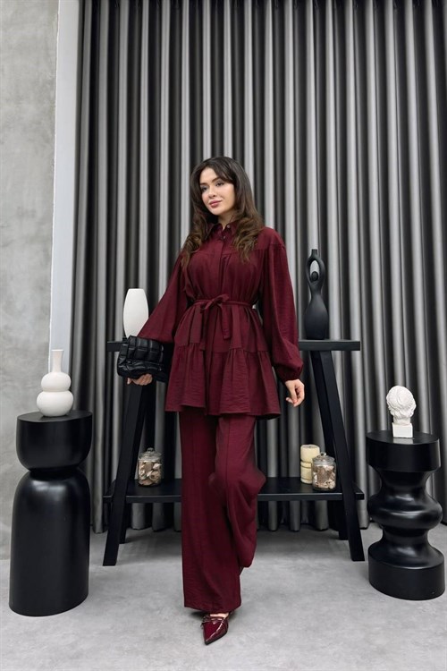 Wholesale Womens Bordeaux Two-Piece Hijab Set