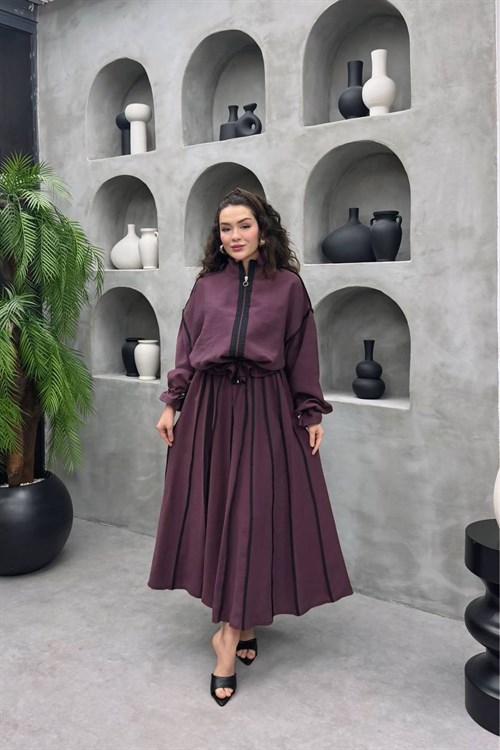 Wholesale Womens Bordeaux Two-Piece Hijab Set