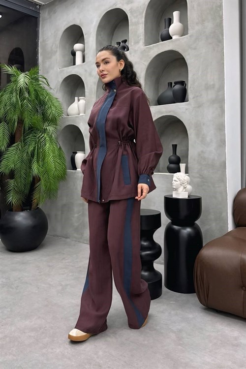 Wholesale Womens Bordeaux Two-Piece Hijab Set