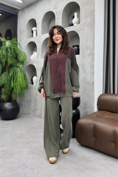 Wholesale Womens Bordeaux Two-Piece Hijab Set
