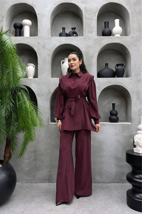 Wholesale Womens Bordeaux Two-Piece Hijab Set