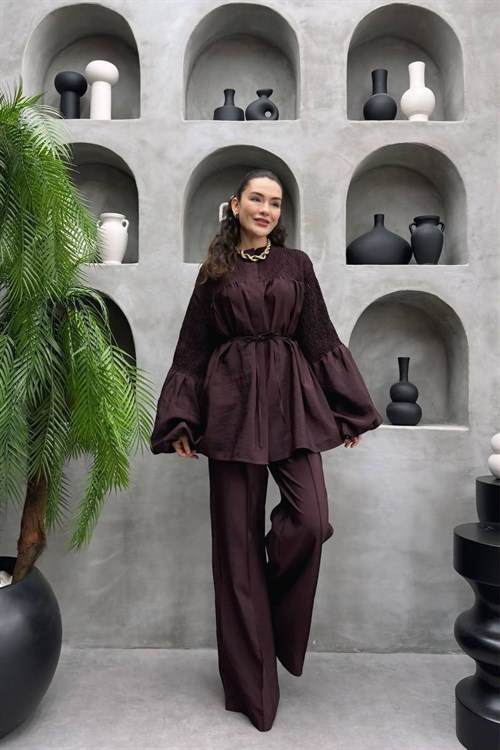 Wholesale Womens Bordeaux Two-Piece Hijab Set