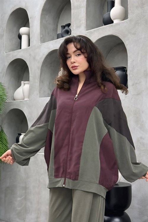 Wholesale Womens Bordeaux Two-Piece Hijab Set