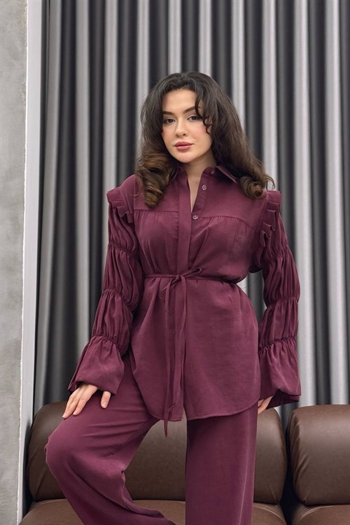 Wholesale Womens Bordeaux Two-Piece Hijab Set