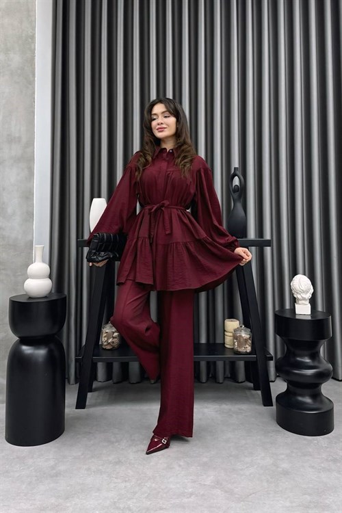 Wholesale Womens Bordeaux Two-Piece Hijab Set