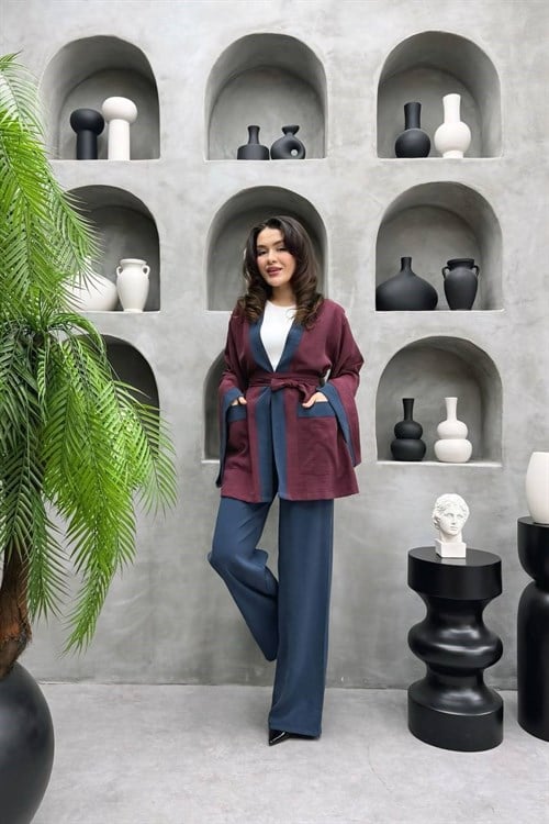 Wholesale Womens Bordeaux Two-Piece Hijab Set