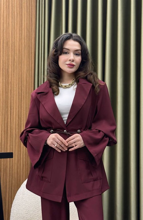 Wholesale Womens Bordeaux Two-Piece Hijab Set