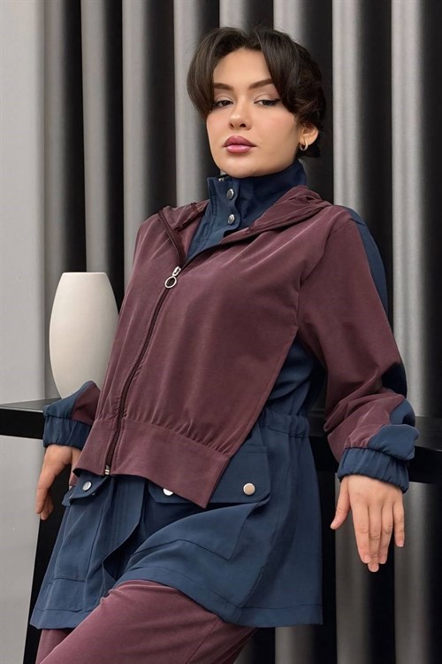 Wholesale Womens Bordeaux Two-Piece Hijab Set