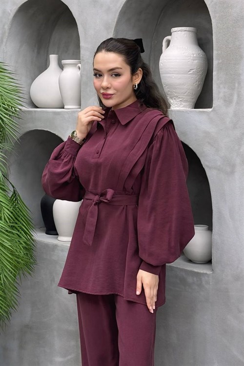 Wholesale Womens Bordeaux Two-Piece Hijab Set