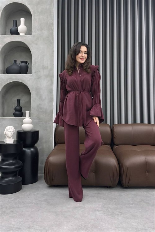 Wholesale Womens Bordeaux Two-Piece Hijab Set