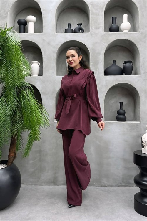 Wholesale Womens Bordeaux Two-Piece Hijab Set