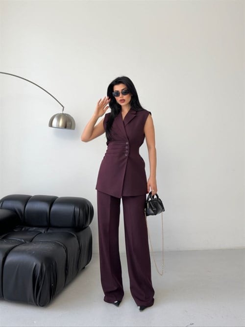 Wholesale Womens Bordeaux Two-Piece Suit 