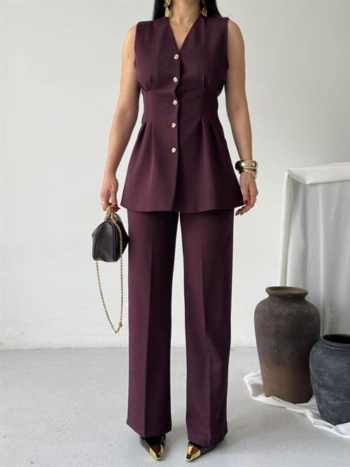 Wholesale Womens Bordeaux Two-Piece Suit 