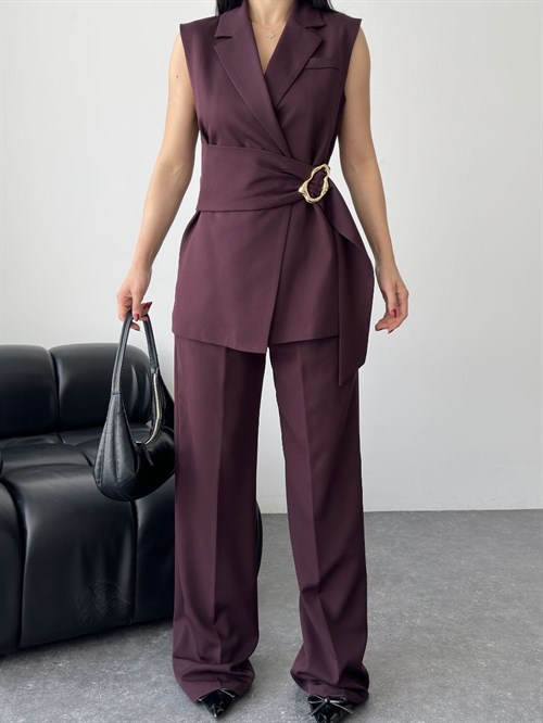 Wholesale Womens Bordeaux Two-Piece Suit 