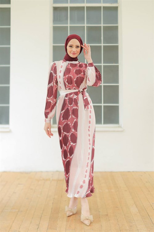 Wholesale Womens Brick Maxi Hijab Dress