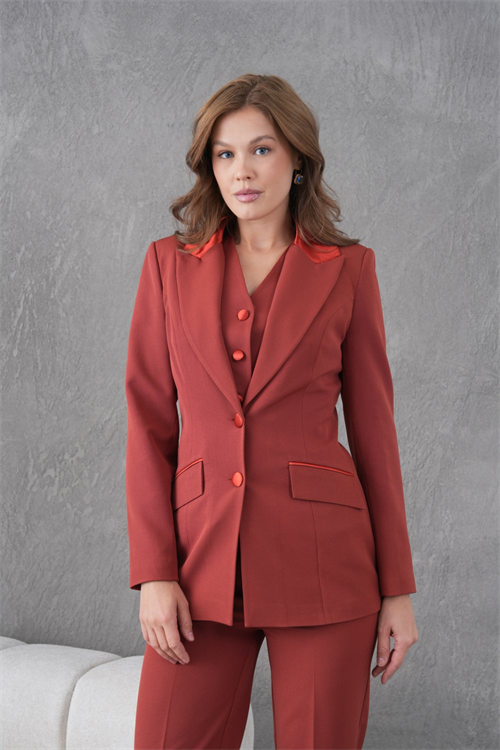 Wholesale Womens Brick Three-Piece Suit 