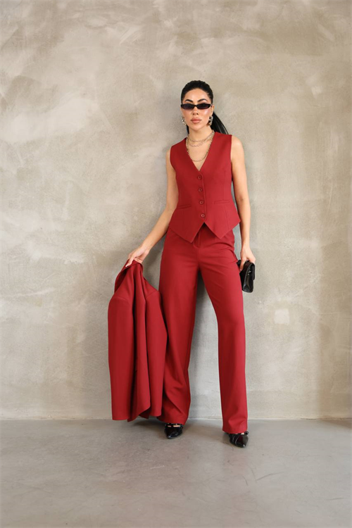 Wholesale Womens Brick Three-Piece Suit 