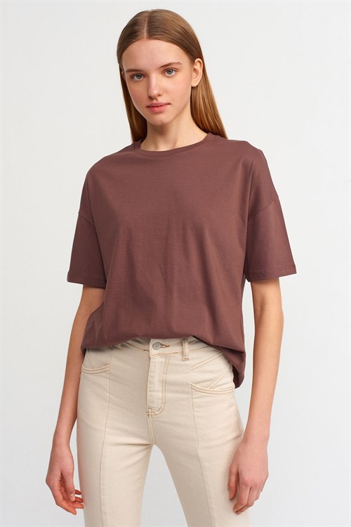 Wholesale Womens Brown Basic T-Shirt