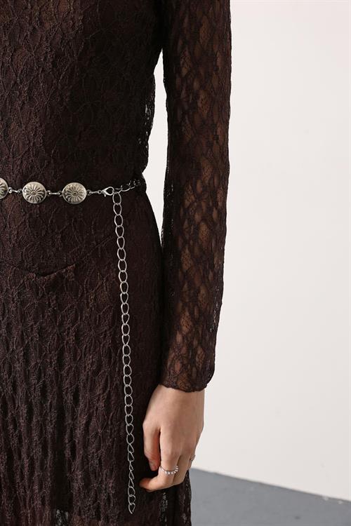 Wholesale Womens Brown Lace Maxi Dress
