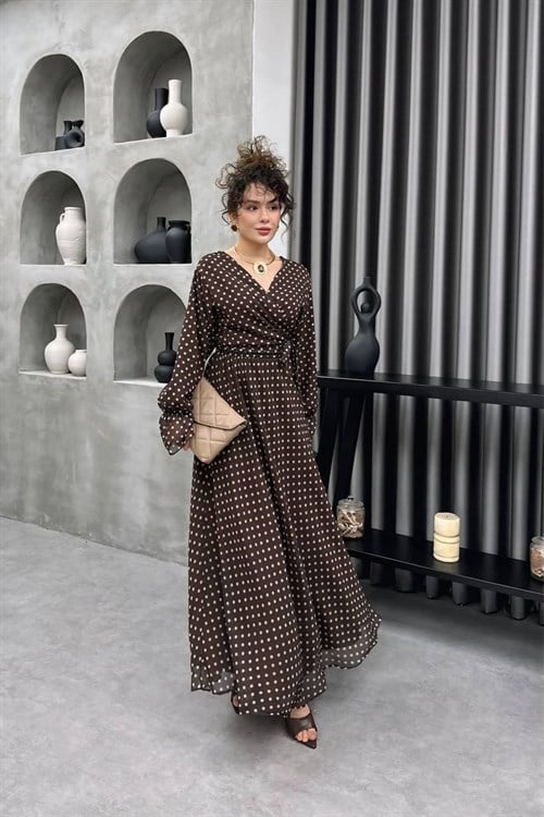 Wholesale Womens Brown Maxi Hijab Dress