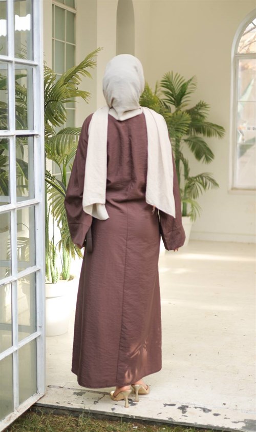 Wholesale Womens Brown Maxi Hijab Dress