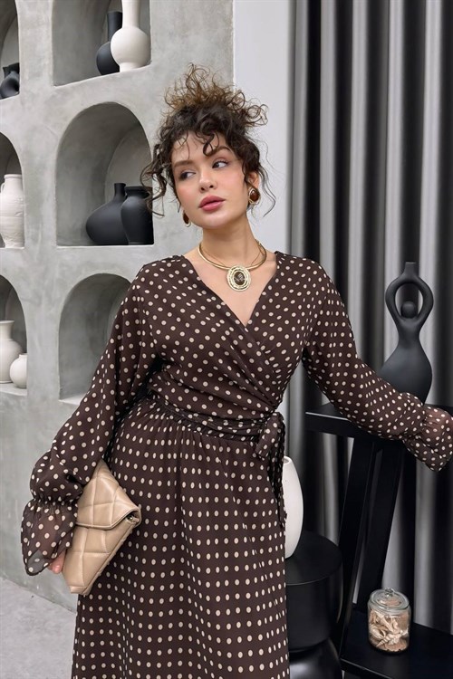 Wholesale Womens Brown Maxi Hijab Dress